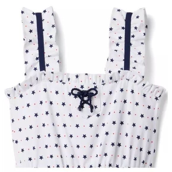 Janie And Jack Star Ruffle Trim Romper Size 18-24M Baby Girl - Picture 3 of 9
